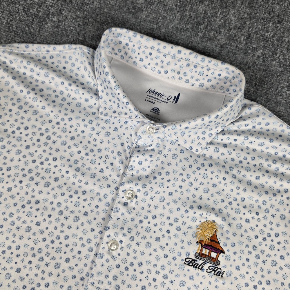 Bali Hai Johnnie-O Sparkler Polo Mens L Lake Blue Performance Golf JMPO100280 - Picture 1 of 8